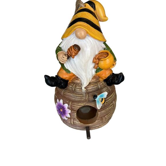 Home & Garden Small Garden Gnome Birdhouse Polyresin Yard Decor - Picture 2 of 6